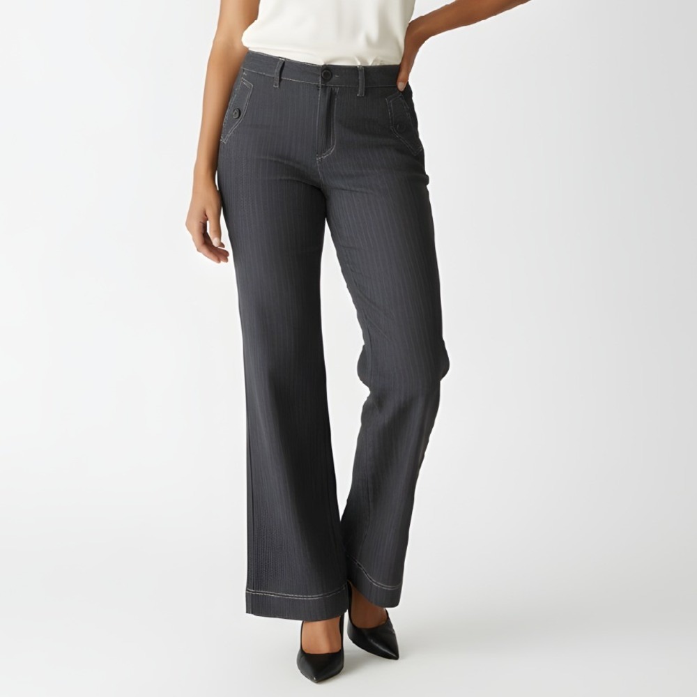 Gray Pinstriped Wide Leg Women Pants by Xhilaration size 9
